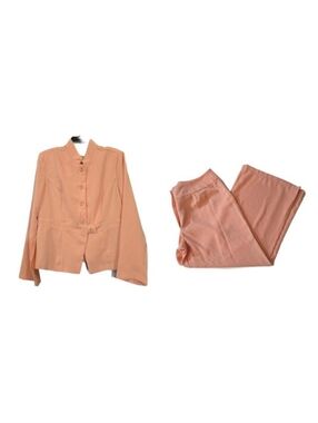 MetroStyle Peach Two-Piece Women's Suit Jacket and Pants Size 16 Petite